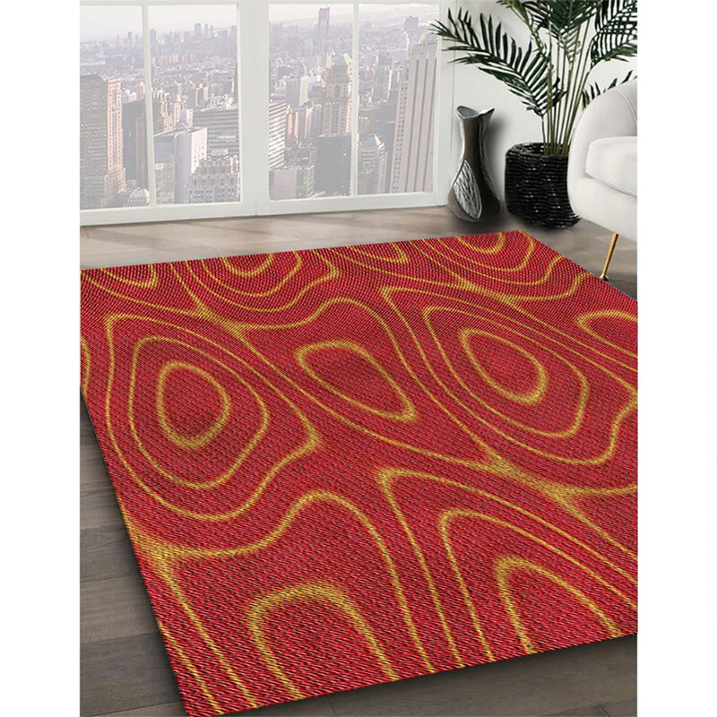 Tapis 100% à motifs lavables à la machine 2989 - Pat466-ORG, Rectangle 6 pi x 9 pi