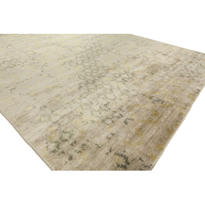 Tapis beige noué à la main