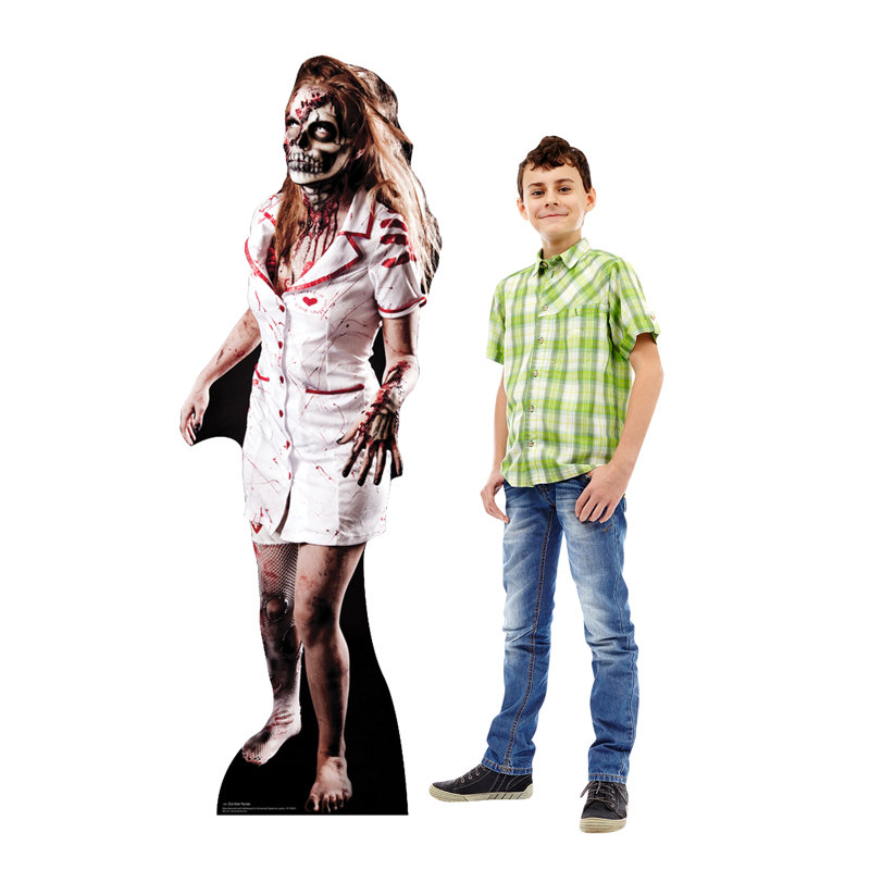 Accroche en carton de l’infirmière zombie