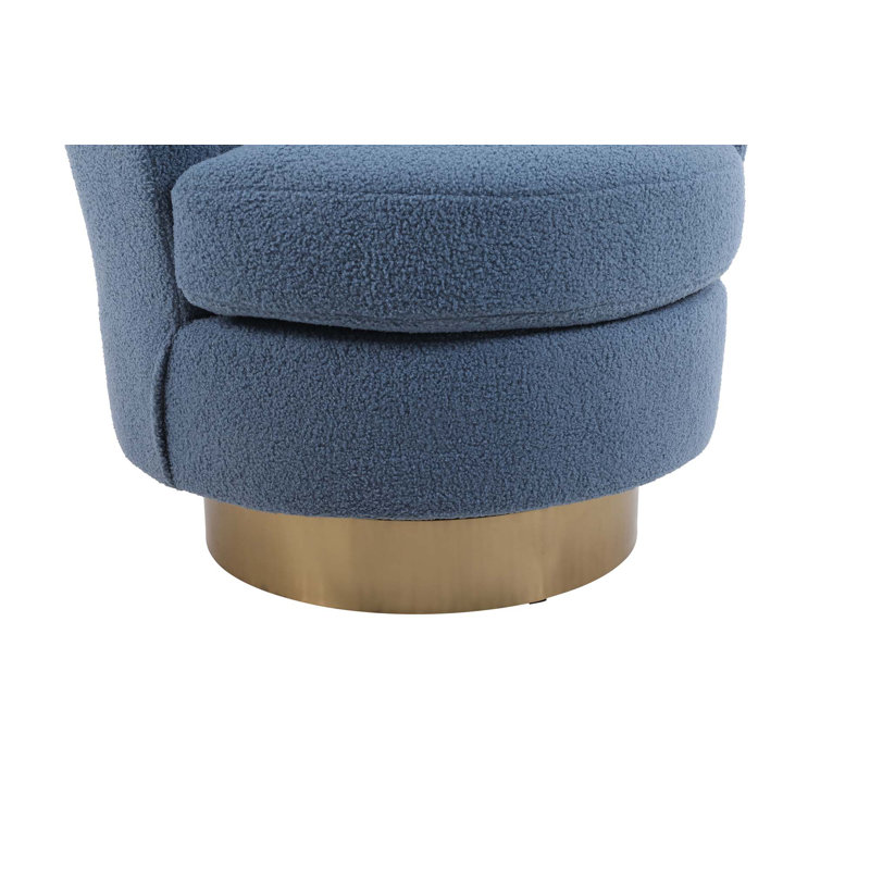 Fauteuil demi-tonneau Lindall, Fausse fourrure bleue
