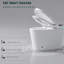 Toilette intelligente avec technologie de siège de bidet - ouverture / fermeture automatique, capteur de pied, batterie de secours, air chaud blanc moderne,