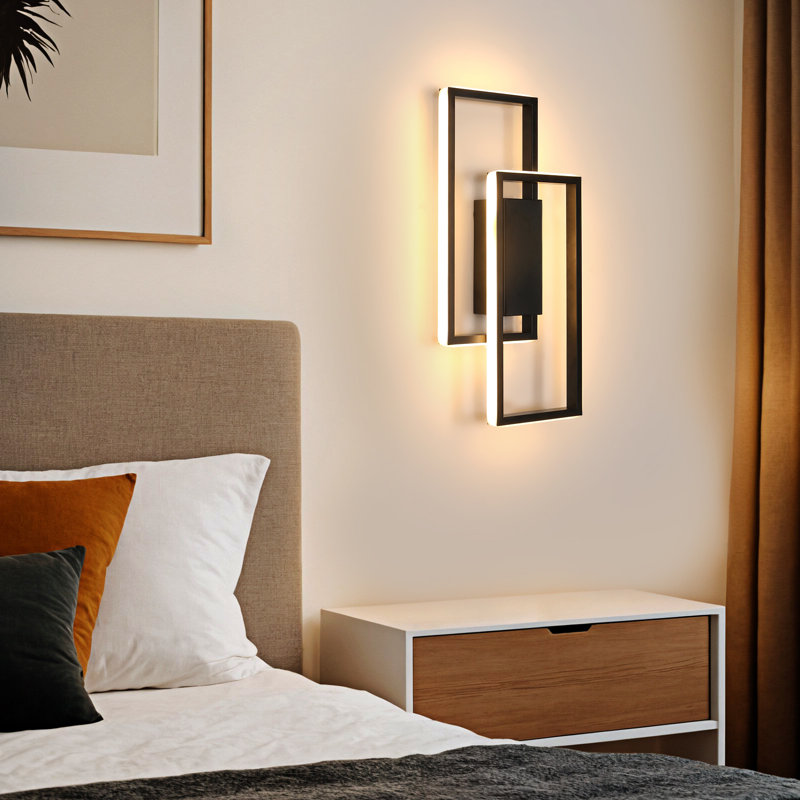 2-Light 40.5Cm Black LED Flush Mounted Sconce