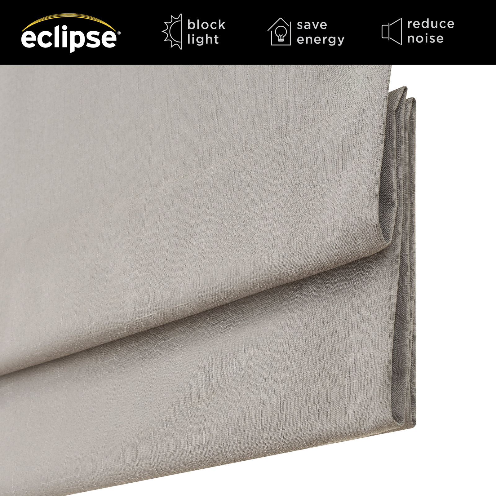 Eclipse Kylie Blackout Roman Shade, Gray, 23"W x 64"L