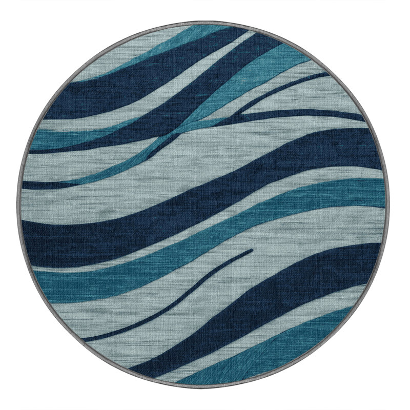  Tapis bord de mer lavable, Rond 3 pi