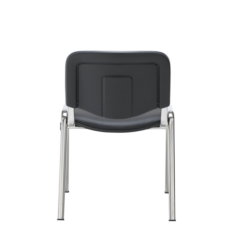 Silsden Armless Stacking Chair, Black, Chrome