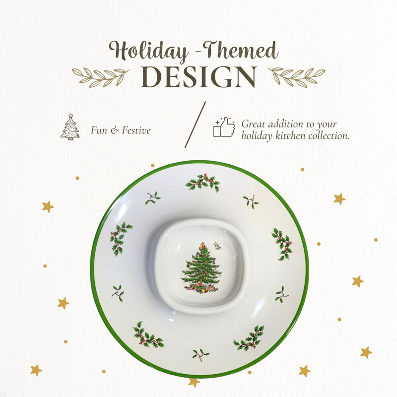 Christmas Tree Melamine Chip and Dip Platter