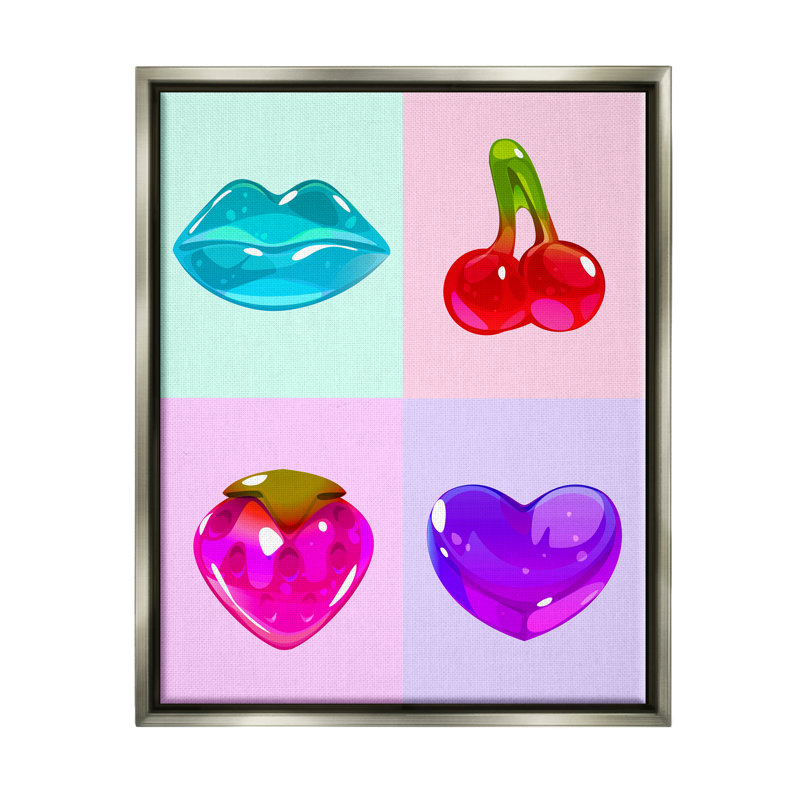 «Varied Gummy Candies», impression encadrée sur bois, H 21 po x l 17 po x P 1,7 po, Cadre flottant gris lustré