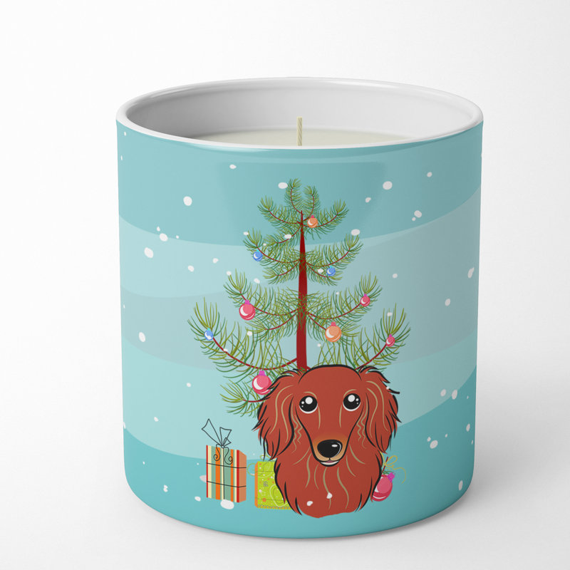 Pine / Christmas Tree Scented Jar Candle with Ceramic Holder