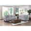 Canapé moderne 1 pièce en tissu texturé gris foncé rembourré avec accoudoirs arrondis et coussins pour salon-1794589051