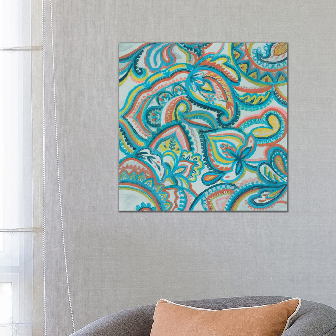 Emerald Paisley II von Silvia Vassileva - Galerie-verpackte Leinwand Giclée auf Leinwand