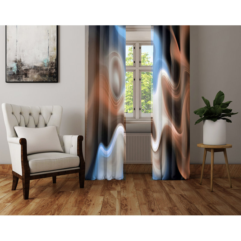 Barkim Semi Sheer Curtain Pair, 20" W x 82" L