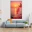 Art mural rétro en verre trempé avec des tournesols-869623193