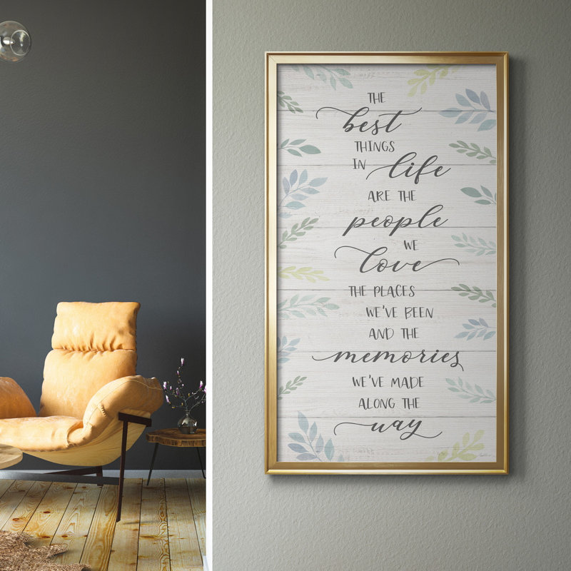 «Best Things», art textuel sur toile, Cadre doré, H 22,5 po x l 42,5 po x P 1,5 po