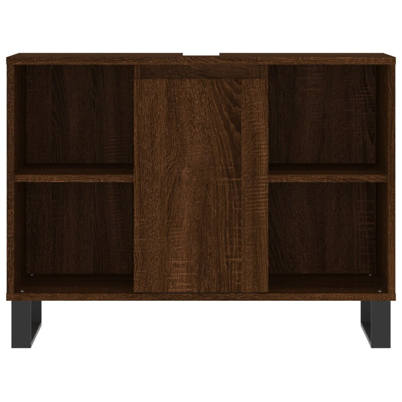 Adriene Freestanding Bathroom Cabinet, Brown Oak