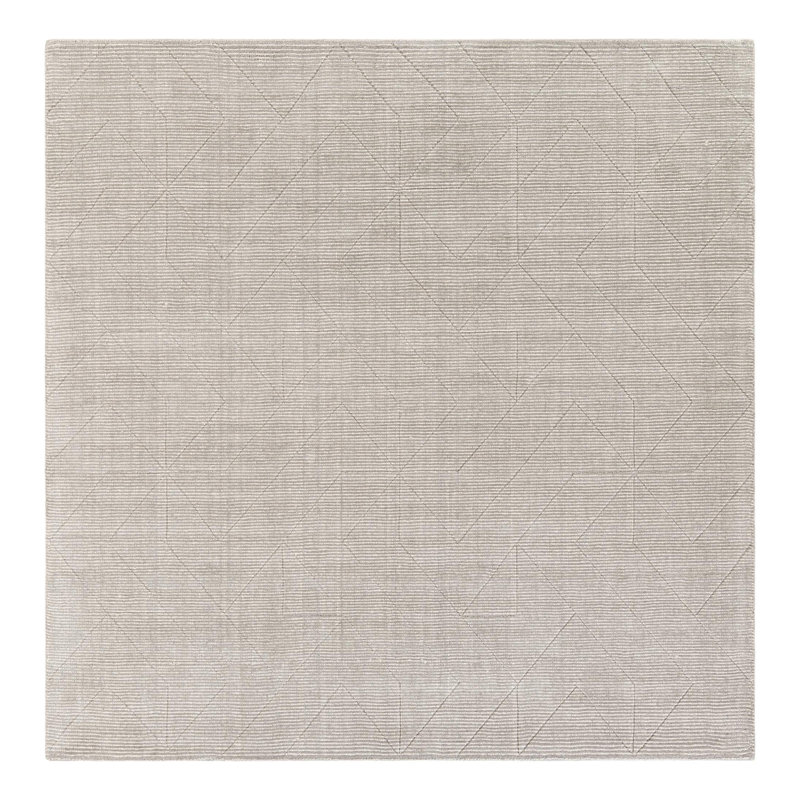 Cyndle Hand-Tufted Wool Geometric Area Rug, Square 7'10"