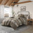5 Piece Stripe Herringbone Comforter Set With Throw Pillows