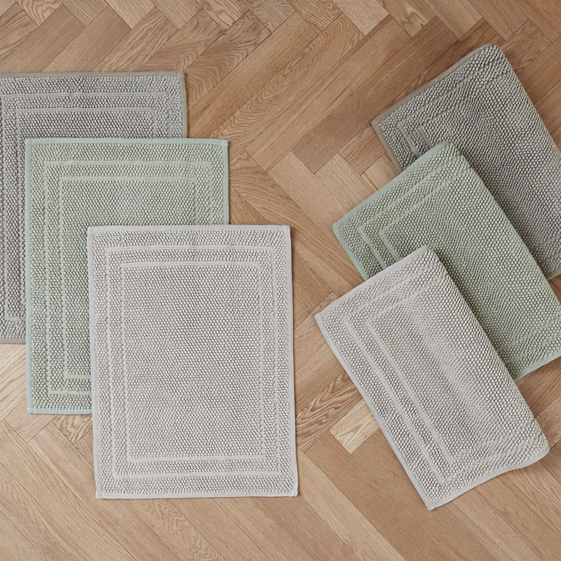 Hunter Luxe Looped Textured Cotton 2-Piece Bath Rug Set, Brown