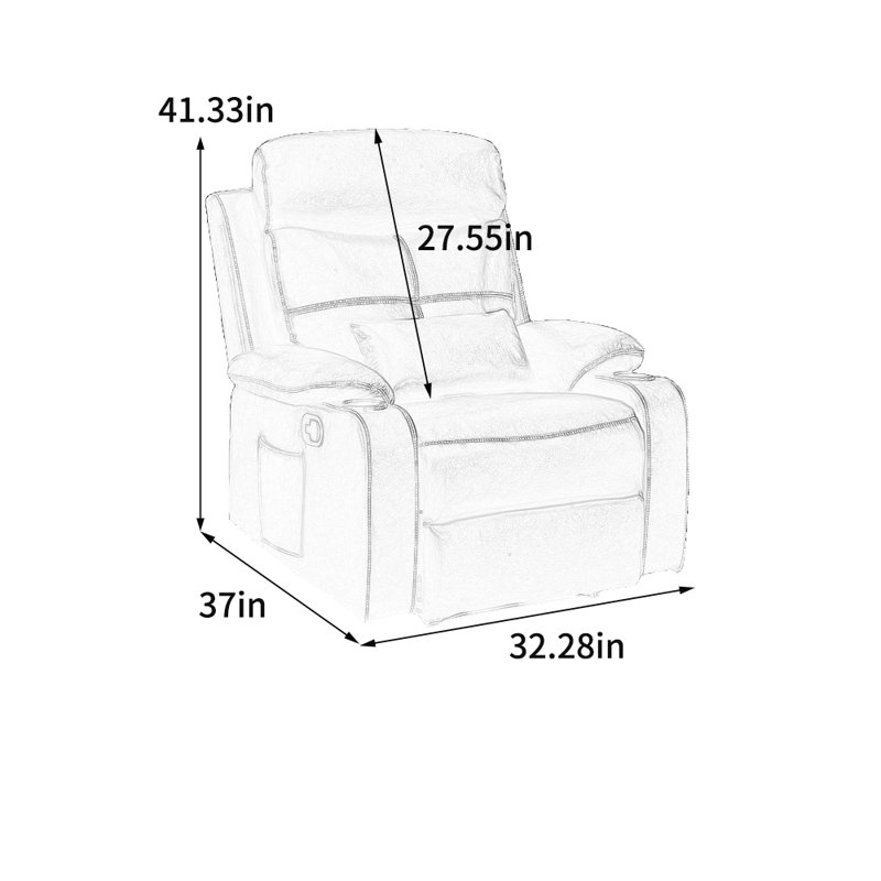 Ergonomic recliner in light luxury style, Black