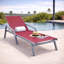 Marlin Outdoor Patio Reclining Chaise Lounge Arm Chair with Powder-Coated Aluminum Frame- Breathable Sling Mesh Fabric, Adjustable Backrest-124823768-124823771
