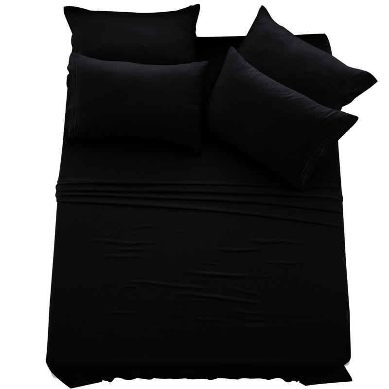 Lux Decor 6-Piece Ultra-Soft Microfiber Sheet Set Deep Pocket Fitted Sheet, Wrinkle & Fade-Resistant, Hotel Quality Bedding