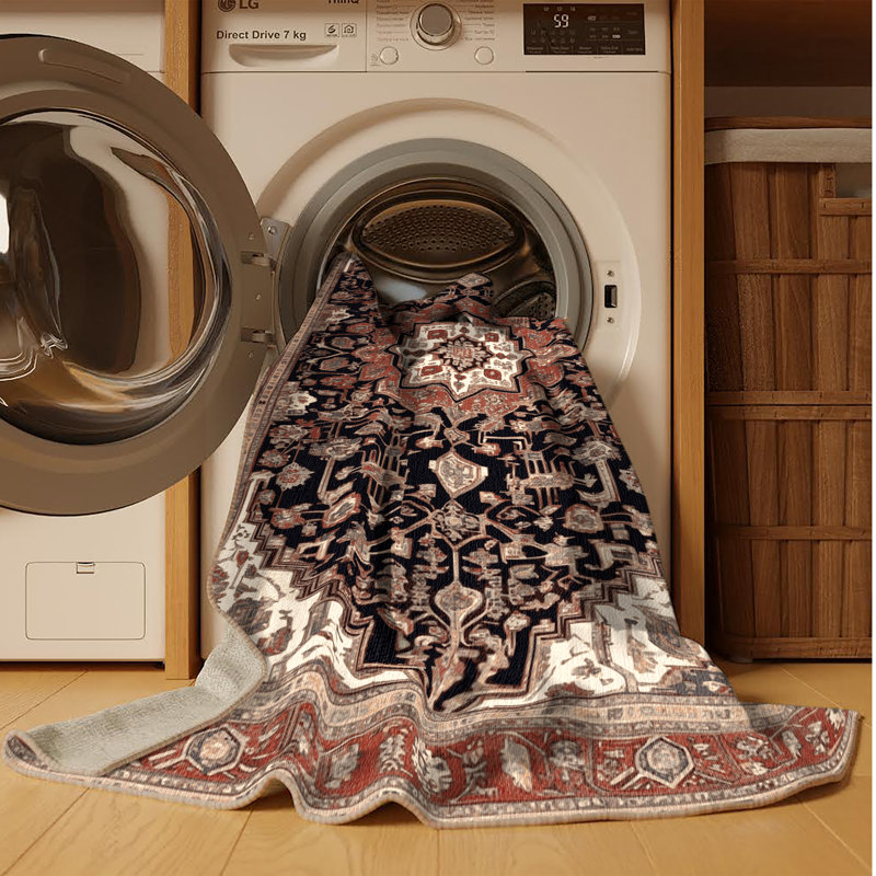 Tapis brun lavable à la machine, Rectangulaire 2 pi x 3 pi