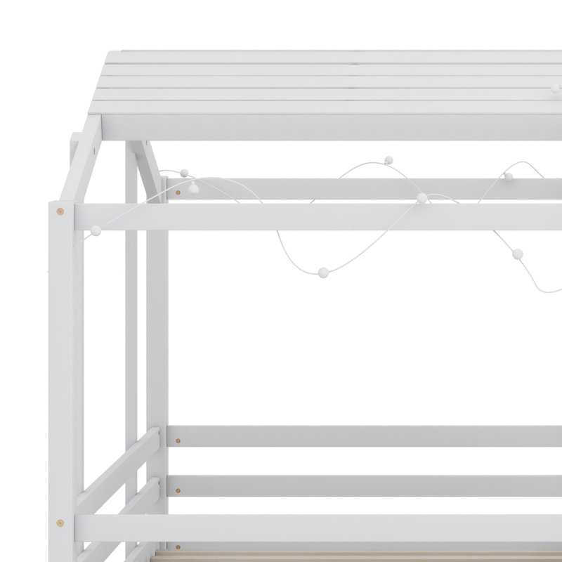 Lit mezzanine avec échelle et glissade, Blanc