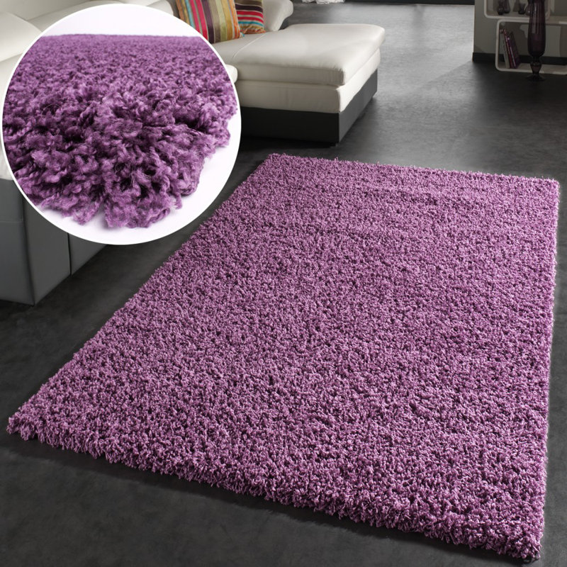 Paylag Solid Colour Shag Area Rug, Rectangular 80 x 150cm
