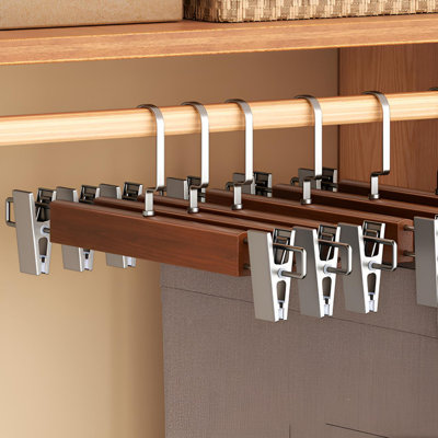 Solid Wood No Slip Hangers For Pants And Skirts - Home And Boutique Use