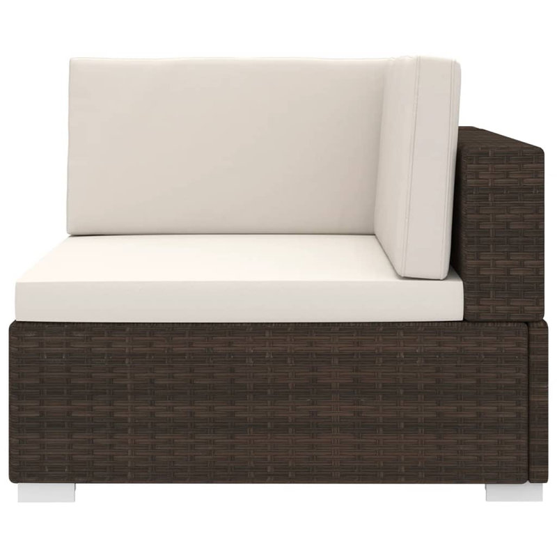 Chaise de patio avec coussins Elvane, Blanc, Brun