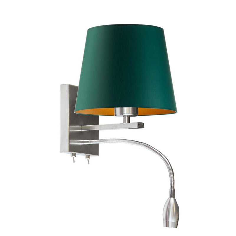 Zeller Steel LED Armed Sconce, Green