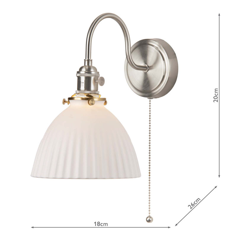 Wall Light, Antique Chrome