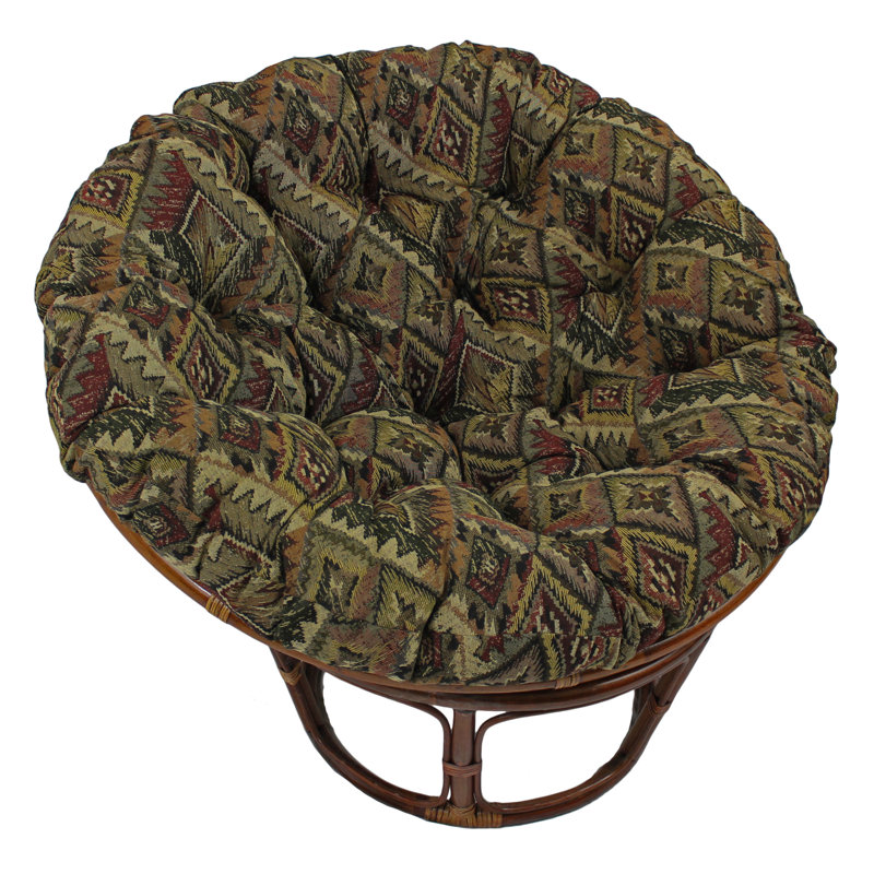 Outdoor Papasan Seat Cushion, Spin City, 52" W x 52" D