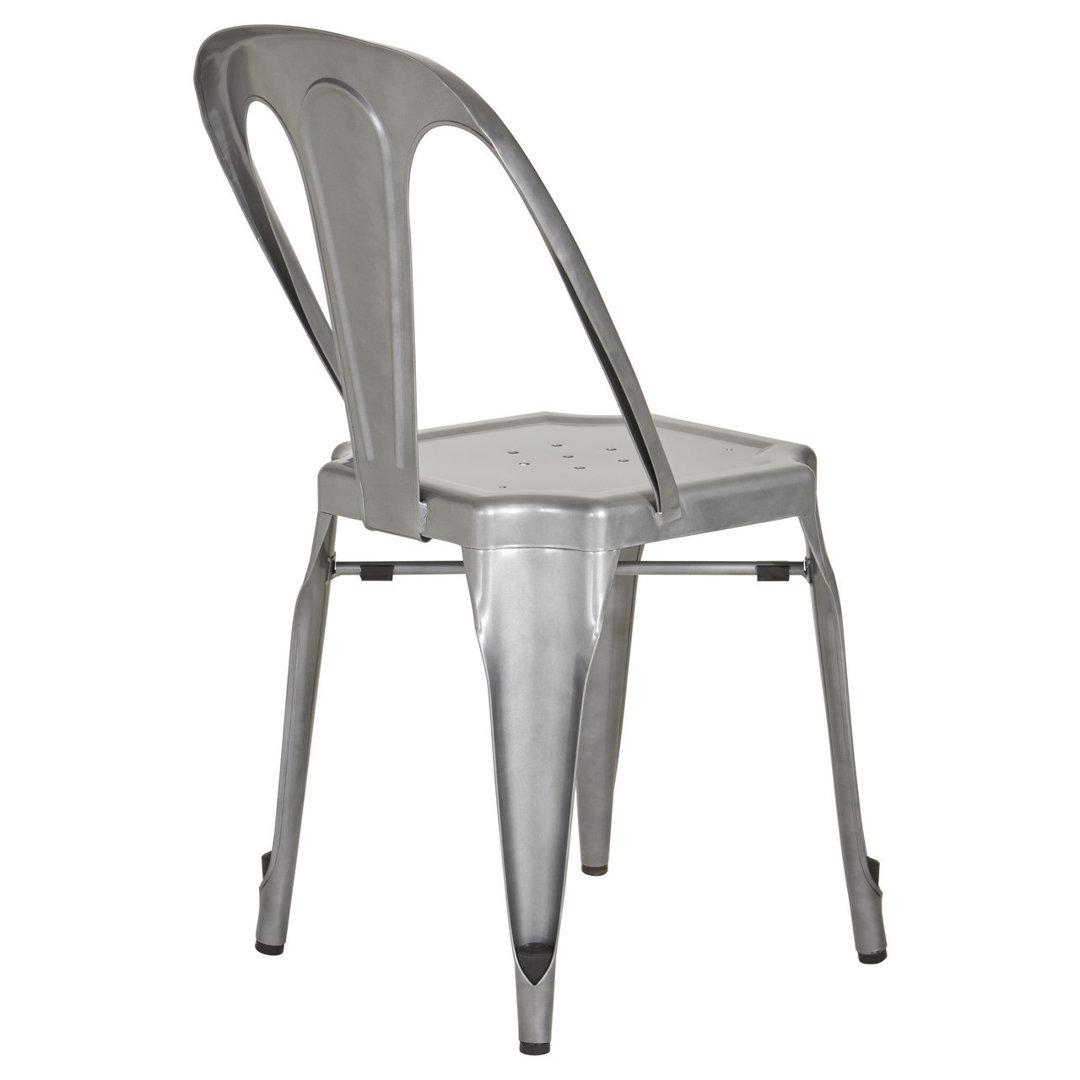 Canina 45cm H Metal Slat Back Stacking Side Chair