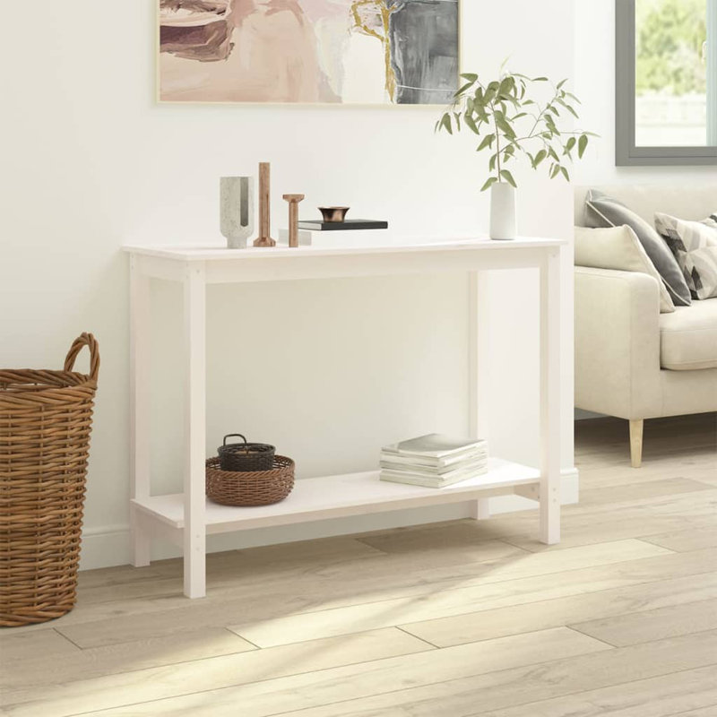 Kaprice 40cm Solid Wood Console Table, White
