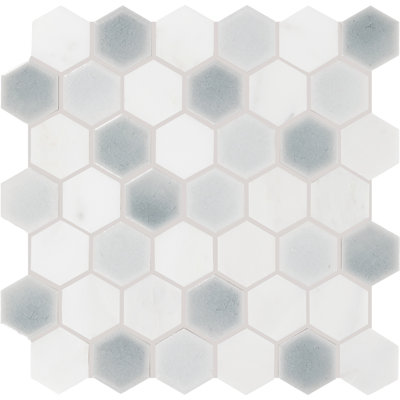 Carrelage mosaïque hexagonal en marbre mélangé 2 pouces Itona (10 pièces par carton) (9,50 pieds carrés par carton)