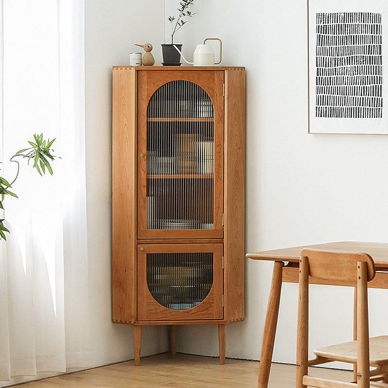 Armoire de rangement d'angle, Cerisier