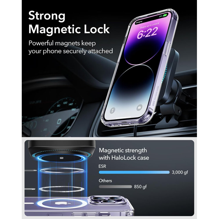 ESR HaloLock Wireless Car Charging Set with CryoBoost, Compatible