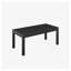 45" All-Weather Aluminum Outdoor Coffee Table, Slatted Black Patio Side Table