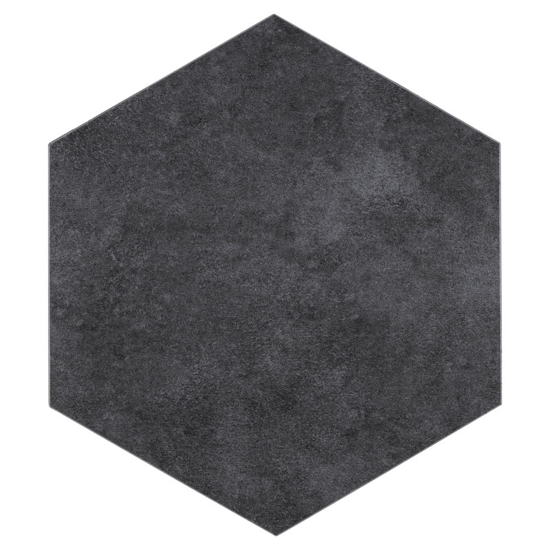 BaseCore Hex 5.75" 2mm Peel and Stick Vinyl Flooring, Dark Grey
