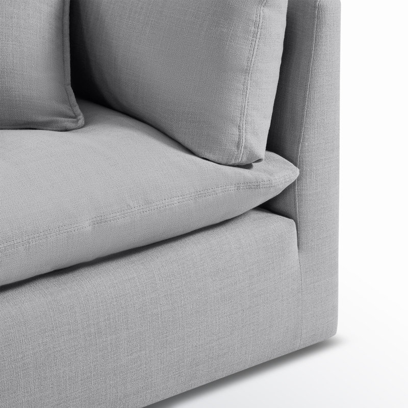 Canapé modulaire rembourré 4 pièces Annabella, Tissage performant gris Effie