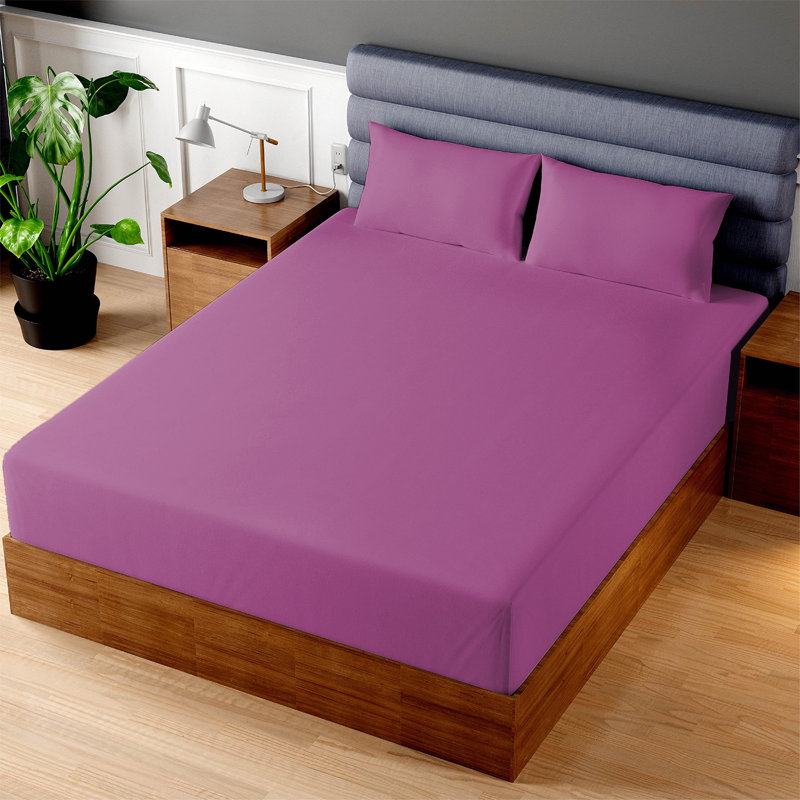 King Size 40 CM Deep Fitted Sheet – Ultra Soft, Breathable & Wrinkle-Free, Purple