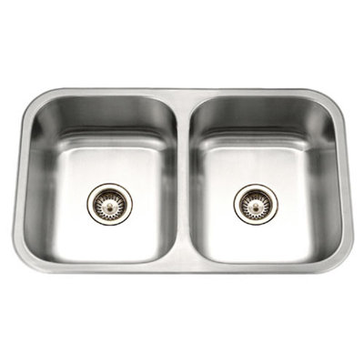 Medallion Gourmet 31.5'' L Double Bowl Stainless Steel Kitchen Sink