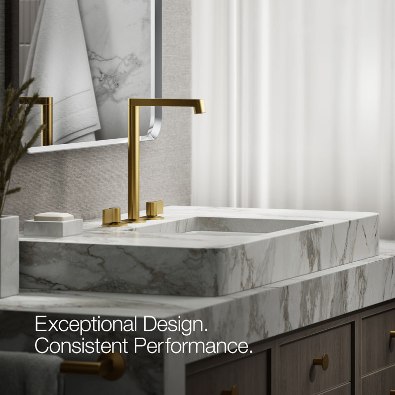 Components Tallbathroom Sink Spout with Row Design, Brushed Brass