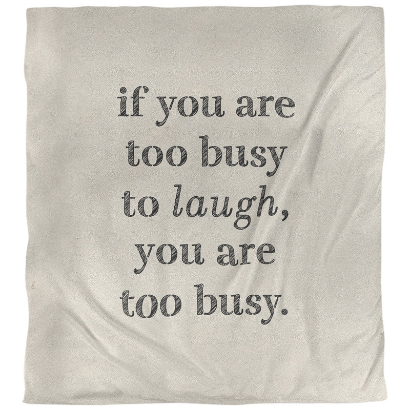 Housse de couette réversible Quotes Handwritten Make Time for Laughter, Housse de couette pour grand lit, Blanc / Noir