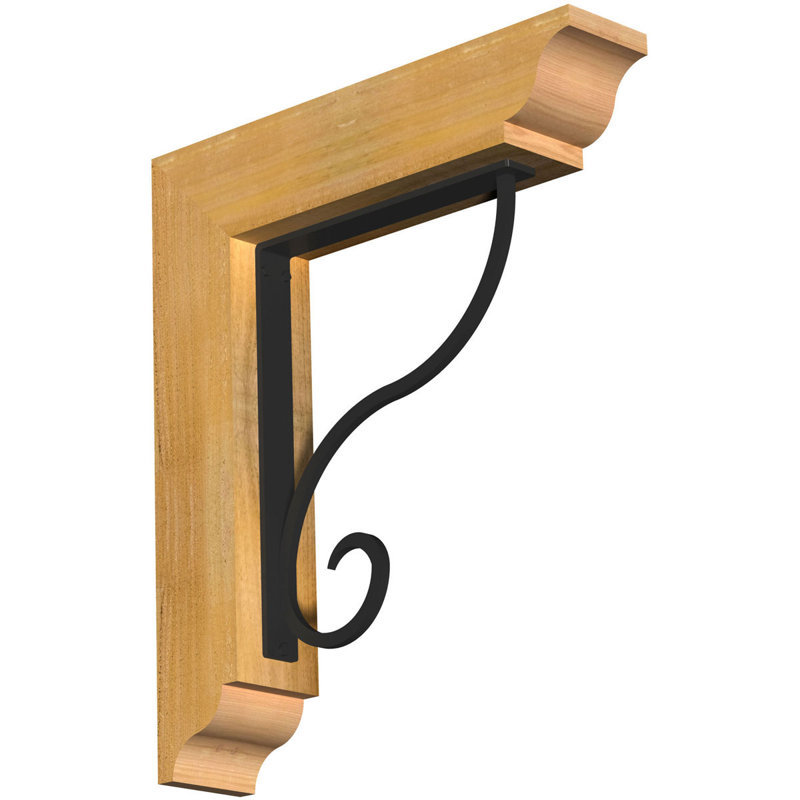 Support simple en fer 4 po Ashford, H 23 po x P 20 po, Cèdre rouge de l'Ouest l 4 po x T 4 po (sciage br
