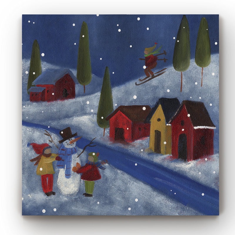 Primitive Snow Scene - impression sur toile tendue, H 40 po x l 40 po x P 1 po