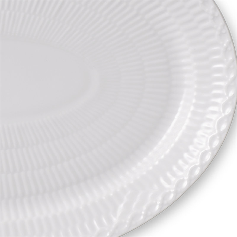 Royal Copenhagen White Fluted Half Lace Oval Platter