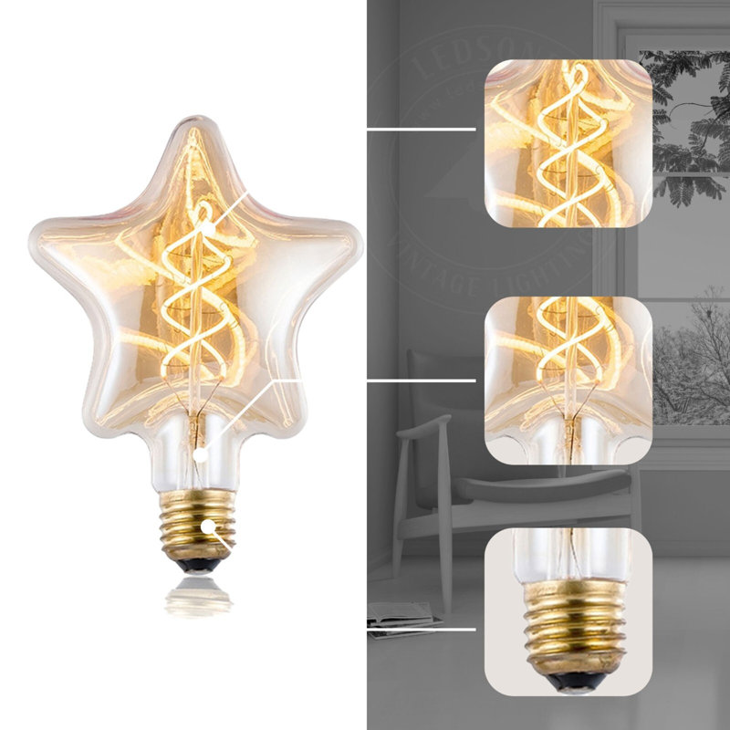 Silberman 4W LED Vintage Edison Light Bulb Amber