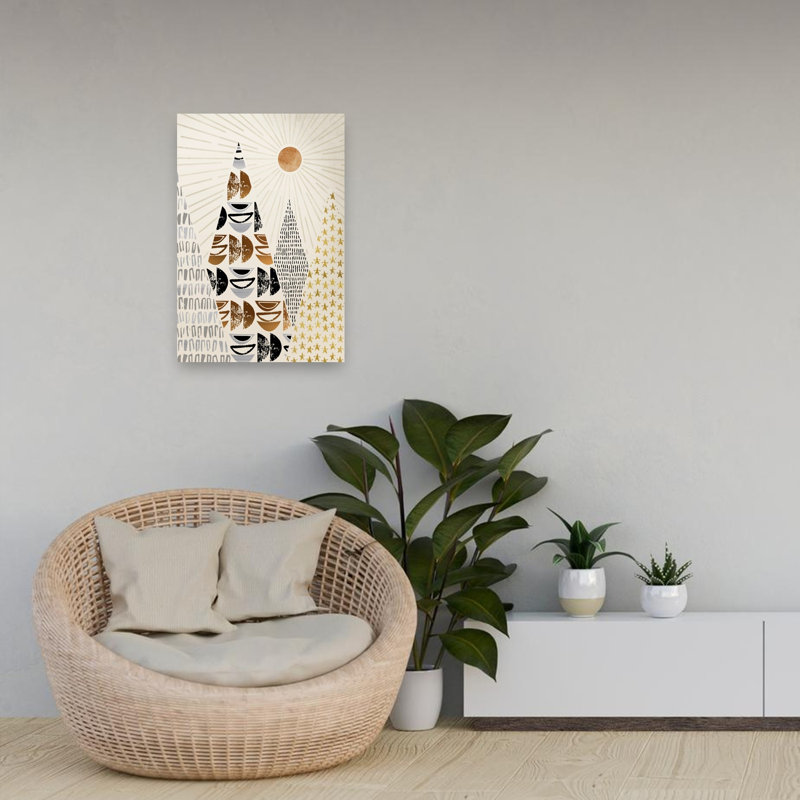 «Magical Forest Landscape Abstract Contemporary Landscape Nature», reproduction d'art mural, H 24 po x l 16 po