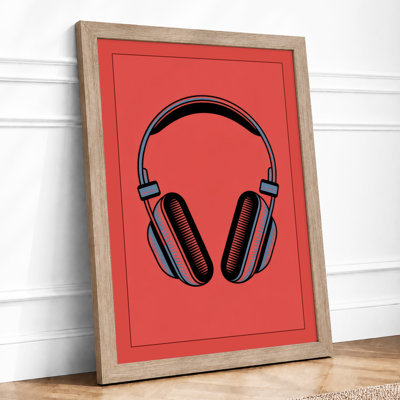 Headphones Modern - Framed Print